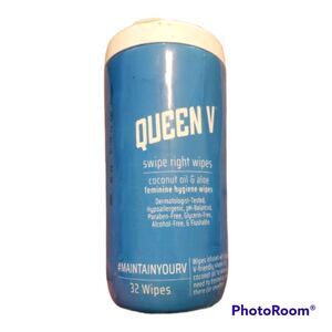 NEW QUEEN V Swipe Right Wipes Feminine Hygiene Reusable Tub - 32 Count
